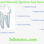Dental Materials Question And Answers