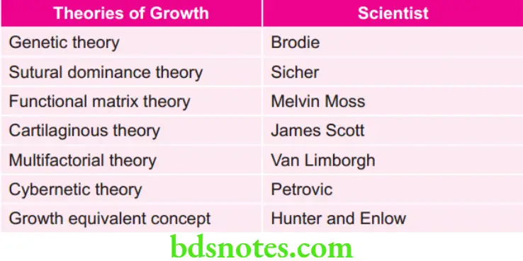 Orthodontics Various Theories Of Growth And The Scienctists Who Had Given Them