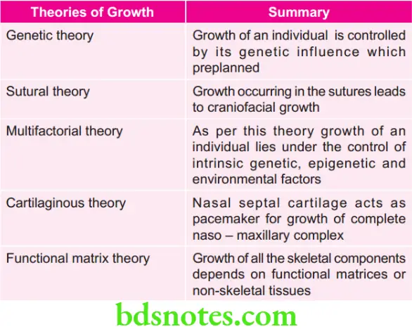 Orthodontics Various Theories Of Growth And Their Summary