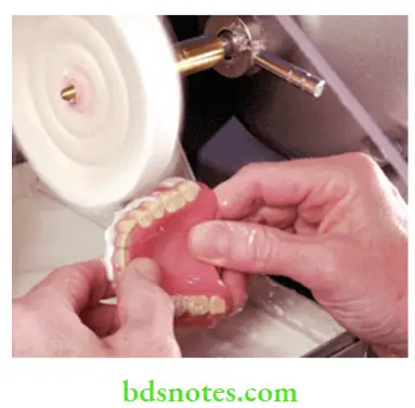 Abrasion And Polishing Abrasive and polishing Canvas buff wheel with pumice is used for polishing complete dentures.