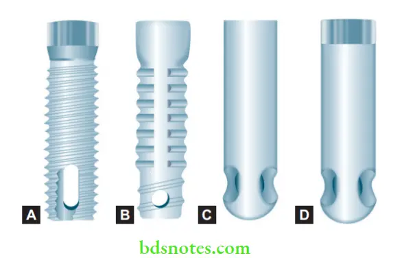 Dental Implant Materials Endosseous root form implants