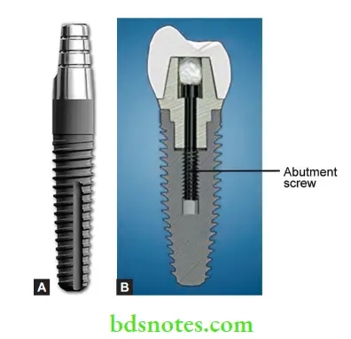 Dental Implant Materials One piece implant-abutment, Two-piece implant-abutment