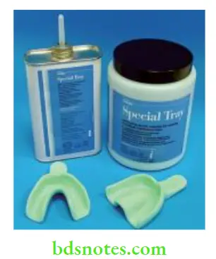 Denture Resins And Polymers Autopolymerizing special tray acrylic resin.