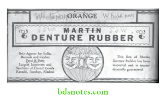 Denture Resins And Polymers Vulcanite denture material were available in India under British rule