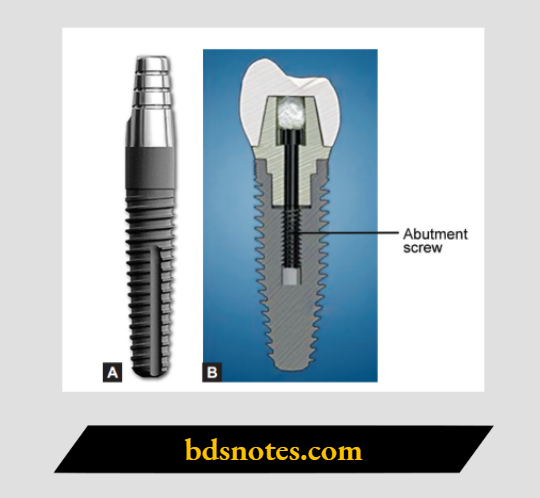 One piece implant-abutment, Two-piece implant-abutment