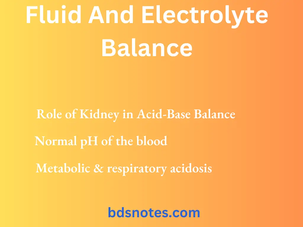 Fluid And Electrolyte Balance