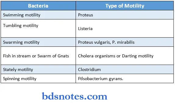 Microbiology Synopsis type of motility