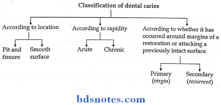 Oral Pathology Synopsis classification of dental caries