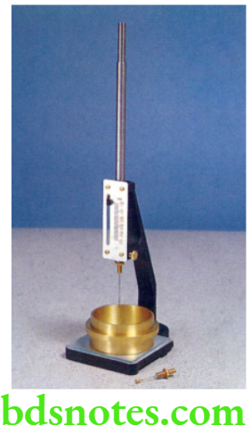 Dental Materials Gypsum Products Vicat needle