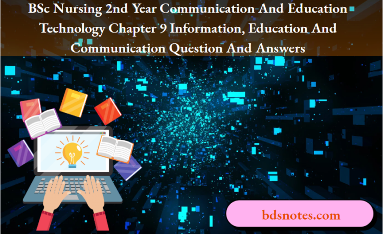 BSc Nursing 2nd Year Communication And Education Technology Chapter 9 ...