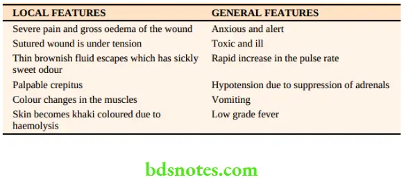 Tetanus And Gas Gangrene Clinical features