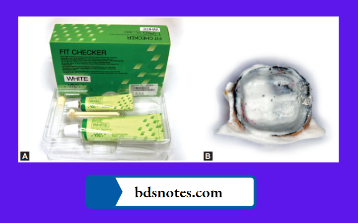 Addition silicone for locating high spots interferences fulcrum points