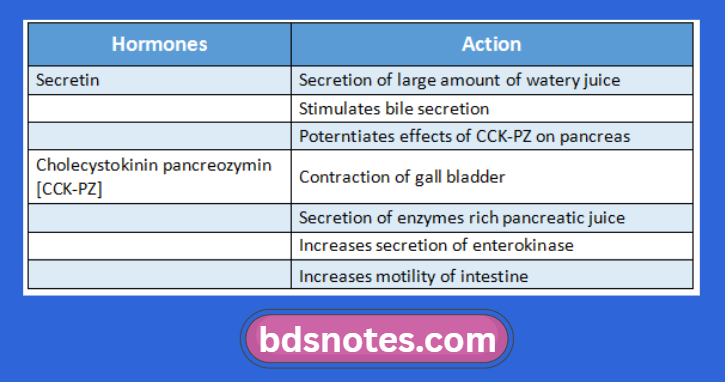 Digestive Hormones And Their Actions