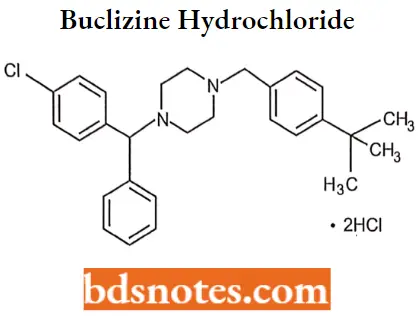 Antihistamine Agents Buclizine Hydrochloride