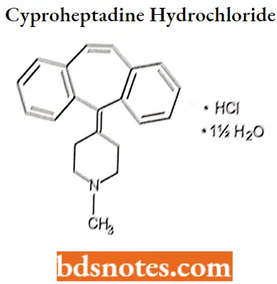 Antihistamine Agents Cyproheptadine Hydrochloride