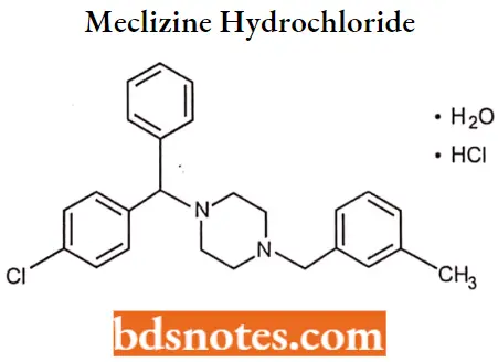 Antihistamine Agents Meclizine Hydrochloride