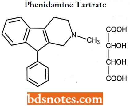 Antihistamine Agents Phenidamine Tartrate