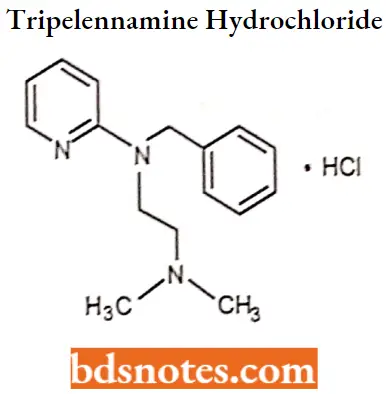 Antihistamine Agents Tripelennamine Hydrochloride