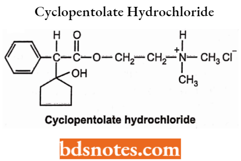 Cholinergic Drugs And Related Agents Cyclopentolate Hydrochloride