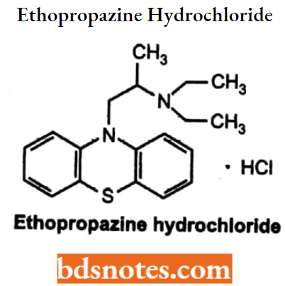 Cholinergic Drugs And Related Agents Ethopropazine Hydrochloride