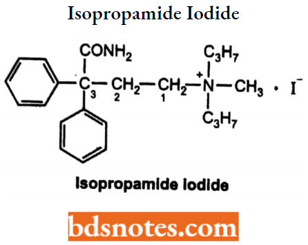 Cholinergic Drugs And Related Agents Isopropamide Iodide