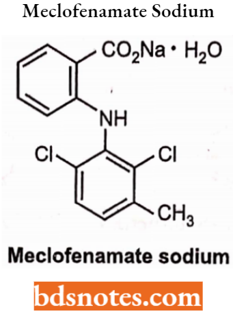 Drugs Acting On Central Nervous System Meclofenamate Sodium