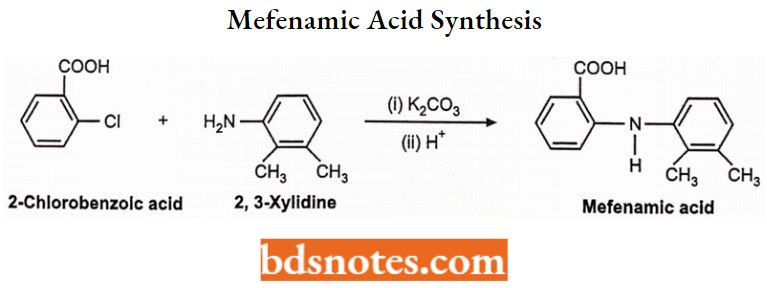 Drugs Acting On Central Nervous System Mefenamic Acid Synthesis