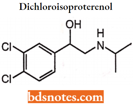 Drugs Action On Autonomic Nervous System Dichloroisoproterenol