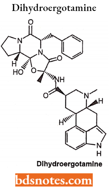 Drugs Action On Autonomic Nervous System Dihydroergotamine