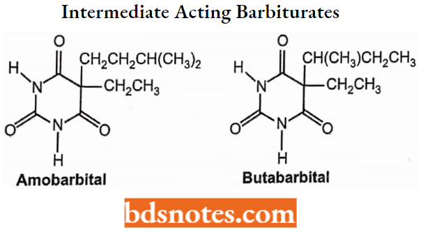 Sedatives And Hypnotics Intermediate Acting Barbiturates