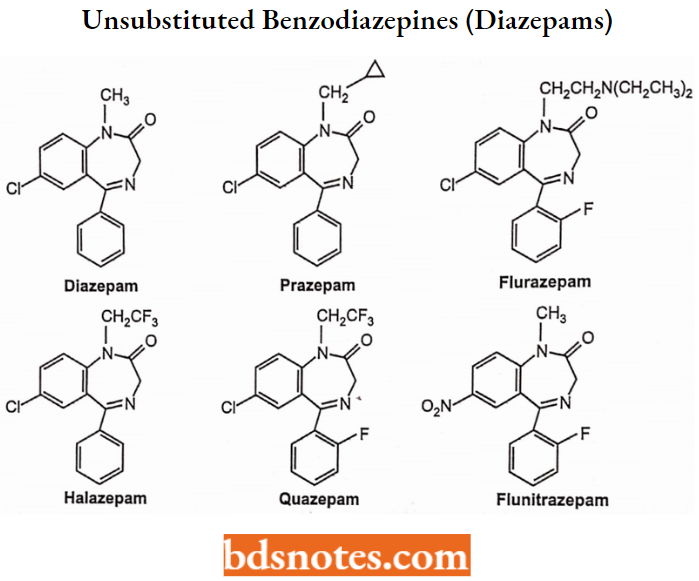 Sedatives And Hypnotics Unsubstituted Benzodiazepines (Diazepams)