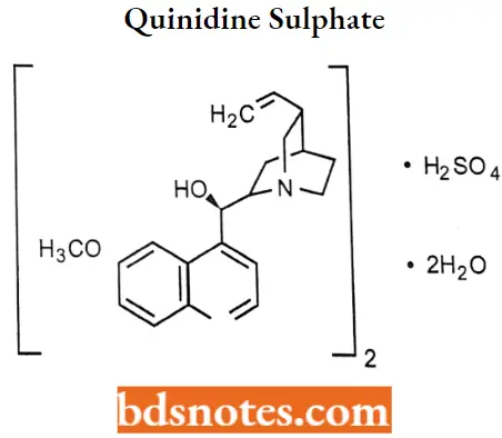 Anti-Arrhythmic Agents Quinidine Sulphate