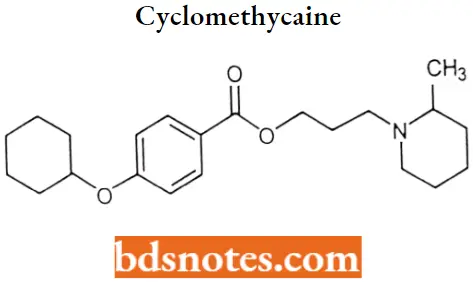 Local Anaesthetics Cyclomethycaine