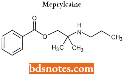 Local Anaesthetics Meprylcaine