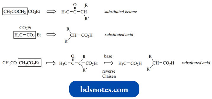 Nucleophilic Reactions Involving Enolate Diethyl Malonate Is A Source Of Substituted Acid
