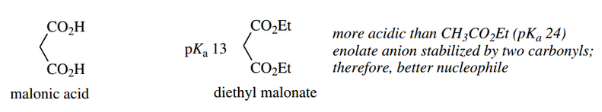 Nucleophilic Reactions Involving Enolate Diethyl Malonate