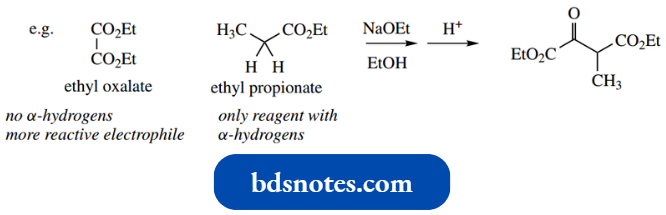 Nucleophilic Reactions Involving Enolate Mixed Claisen Reaction