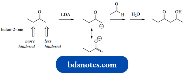 Nucleophilic Reactions Involving Enolate More And Less Hindered