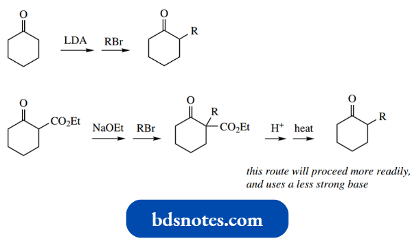 Nucleophilic Reactions Involving Enolate This Route Will Proceed More Readily And Uses A Less Strong Base