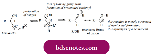 Nucleophilic Reactions Of Carbonyl Groups Acid-Catalysed Formation Of Acetals
