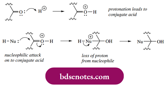 Nucleophilic Reactions Of Carbonyl Groups Under Acidic Conditions, Electrophilic Addition