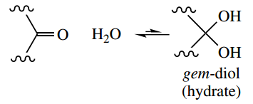 Nucleophilic Reactions Of Carbonyl Groups Water As A Nucleophile Hydrates