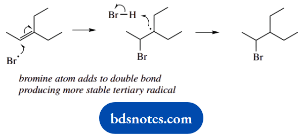 Organic Chemistry Of Pharmacy Questions And Answers Bromine Atom Adds To Double Bond Producing More Stable Tertiary Radical