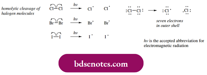 Radical Reactions Homolytic Cleavage Is Photolysis, The Absorption Of Light Energy